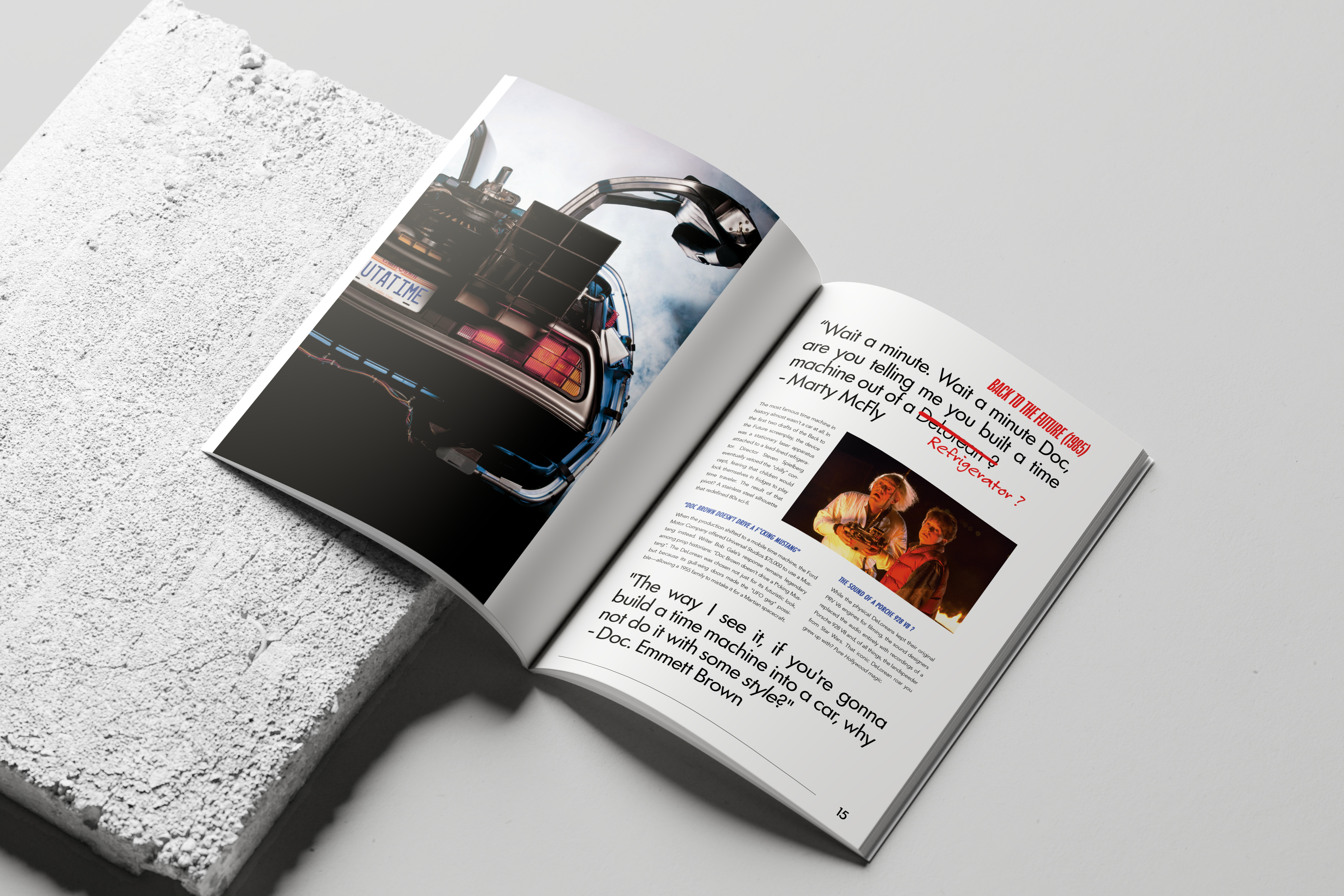 The Back to the Future DeLorean spread